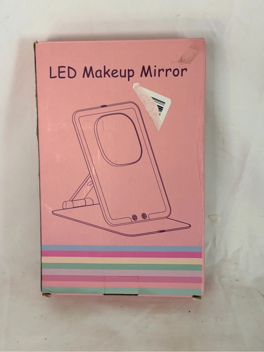 Travel Lighted Makeup Mirror Foldable 3 Color Dimmable w/ 15x Magnifier Open Box